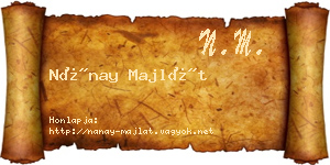 Nánay Majlát névjegykártya